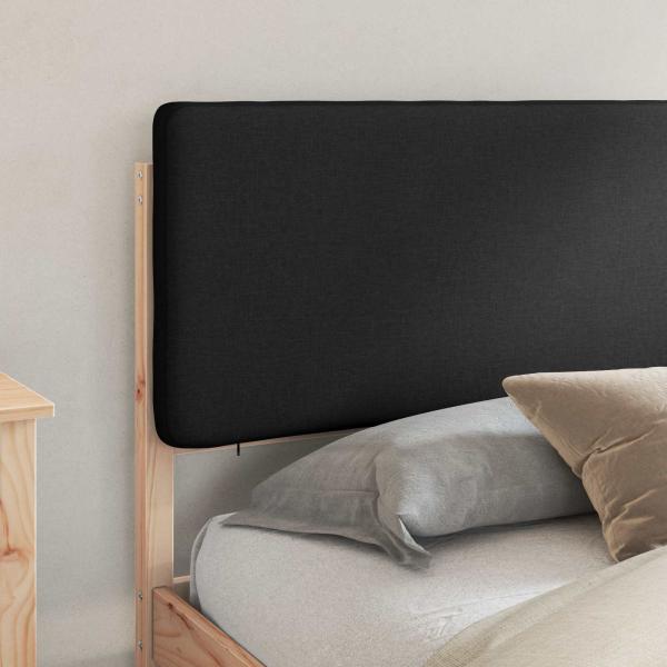 Bettgestell mit gepolstertem Kopfteil Schwarz 200 x 200 cm