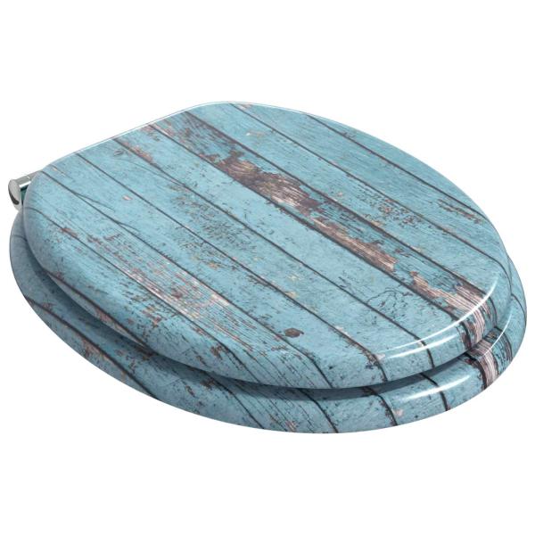 Toilettensitz 2 pcs Blau 43,8 x 37,8 cm MDF-Platte