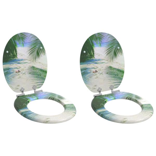 ARDEBO.de - Toilettensitz 2 pcs Grün 43,8 x 37,8 cm MDF-Platte