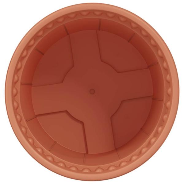 Runder Blumentopf 6 pcs Ziegelrot Ø 15 x 12 cm Kunststoff