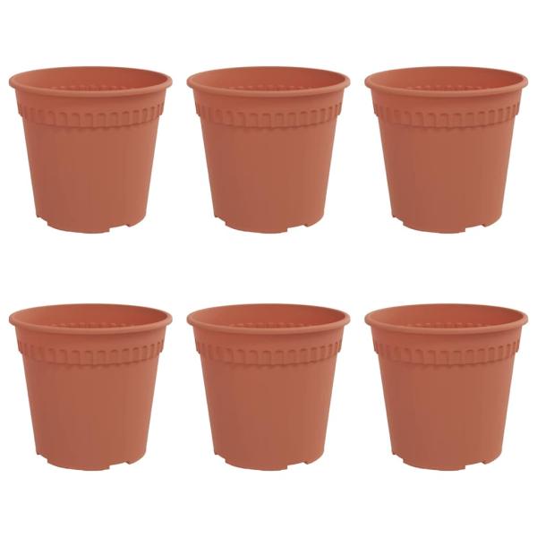 Runder Blumentopf 6 pcs Ziegelrot Ø 17 x 14 cm Kunststoff