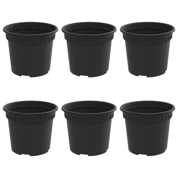 Runder Blumentopf 6 pcs Schwarz Ø 12,5 x 10 cm Kunststoff