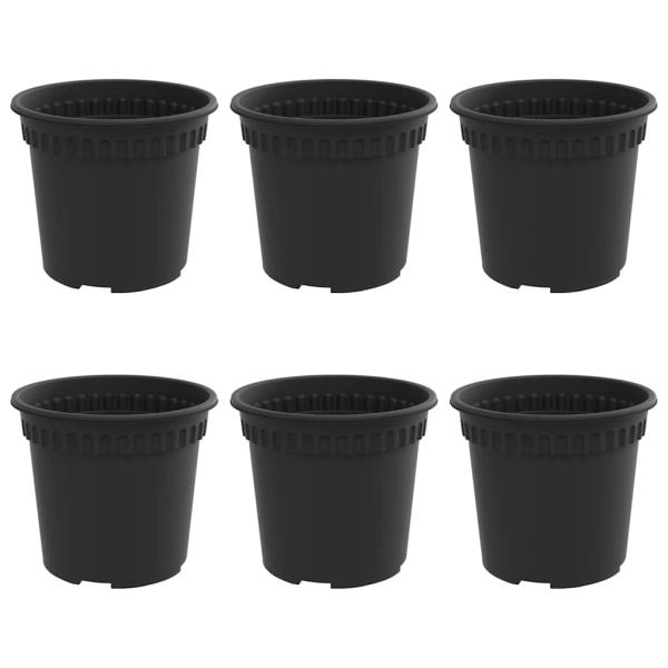 Runder Blumentopf 6 pcs Schwarz Ø 15 x 12 cm Kunststoff