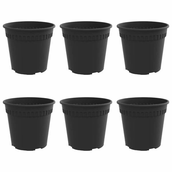 Runder Blumentopf 6 pcs Schwarz Ø 19 x 16 cm Kunststoff