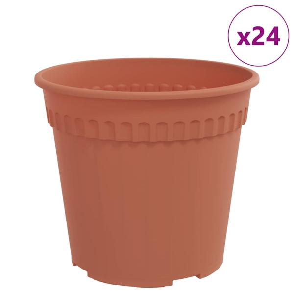 Runder Blumentopf 24 pcs Ziegelrot Ø 17 x 14 cm Kunststoff