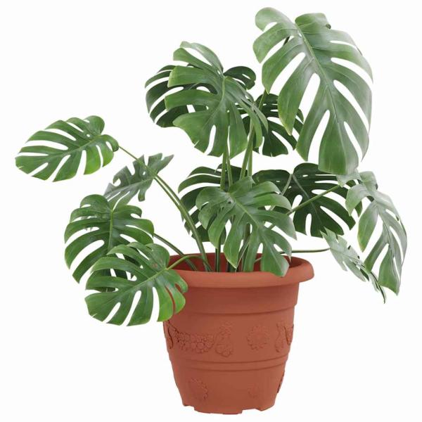 Runder Blumentopf 6 pcs Ziegelrot Ø 26 x 21,5 cm Kunststoff