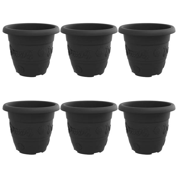 Runder Blumentopf 6 pcs Schwarz Ø 26 x 21,5 cm Kunststoff