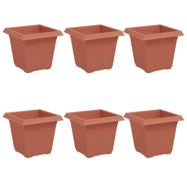 Quadratischer Blumentopf 6 pcs Ziegelrot 43 x 43 x 33,5 cm