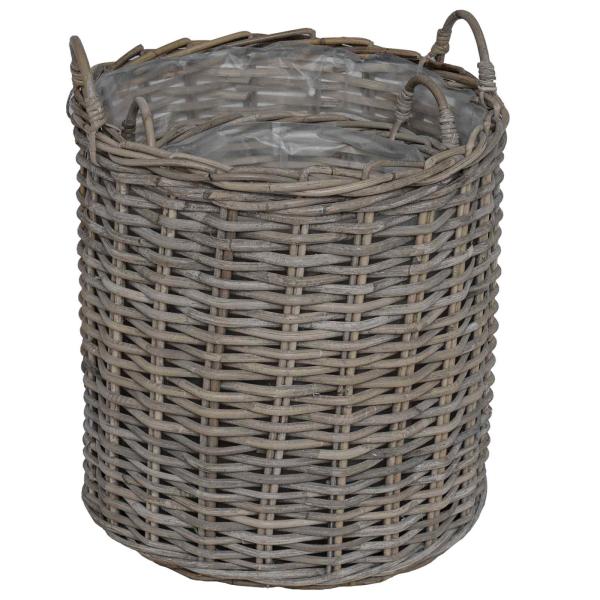 Blumentopf Körbchen mit Speicher 2 pcs Grau Lacak Rattan
