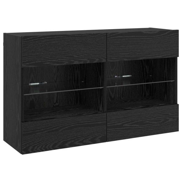 TV-Wandschrank Schwarz Eichen-Optik 98,5 x 30 x 60,5 cm