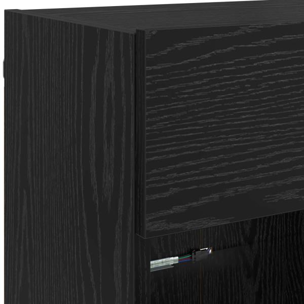 TV-Wandschrank Schwarz Eichen-Optik 98,5 x 30 x 60,5 cm