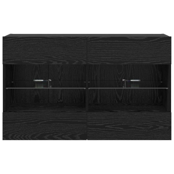 TV-Wandschrank Schwarz Eichen-Optik 98,5 x 30 x 60,5 cm