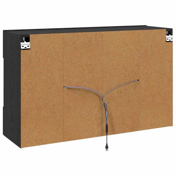 TV-Wandschrank Schwarz Eichen-Optik 98,5 x 30 x 60,5 cm