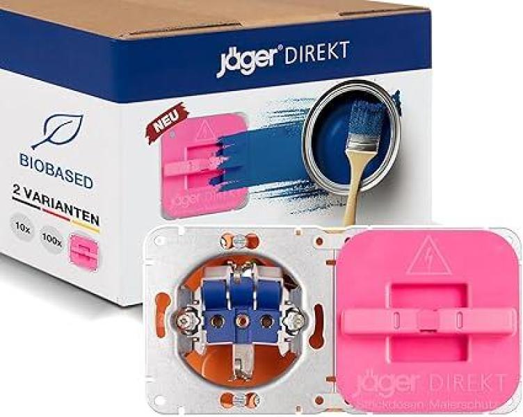 JÄGER Direkt 7509.7100 Steckdosen Malerschutz, wiederverwendbar, für alle Steckdosen inkl. Schutzkontakt