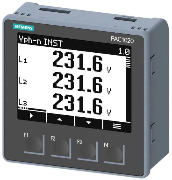 ARDEBO.de Siemens 7KM1020-0BA01-1DA0 SENTRON PAC1020, 96 x 96 mm Power Monitoring Device, Schalttafeleinbaugerät zur Messung elektrischer Größen, Protokoll: Modbus RTU, mit grafischem Display