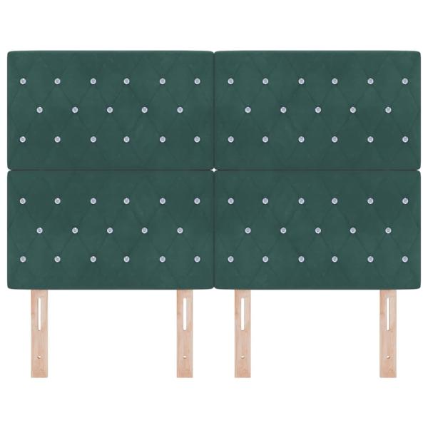 LED Kopfteil mit LED-Lichtleisten Dunkelgrün 144 cm Polyester