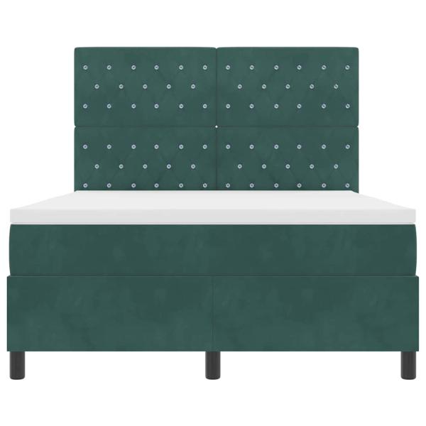 Boxspringbett mit Matratze Dunkelgrün 140 x 190 cm Stoff