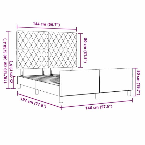 Boxspringbett mit Kopfteil Dunkelgrün 140 x 190 cm Samt