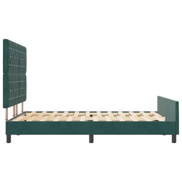 Boxspringbett mit Kopfteil Dunkelgrün 140 x 190 cm Samt