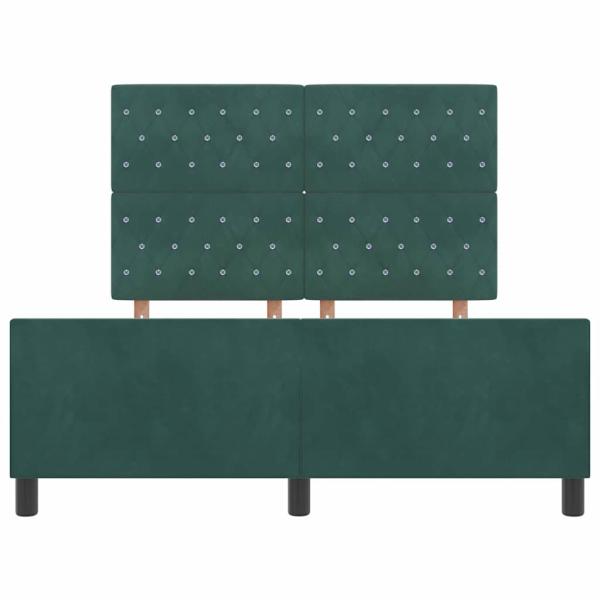 Boxspringbett mit Kopfteil Dunkelgrün 140 x 200 cm Samt