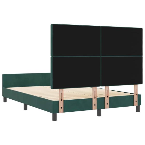 Boxspringbett mit Kopfteil Dunkelgrün 140 x 200 cm Samt