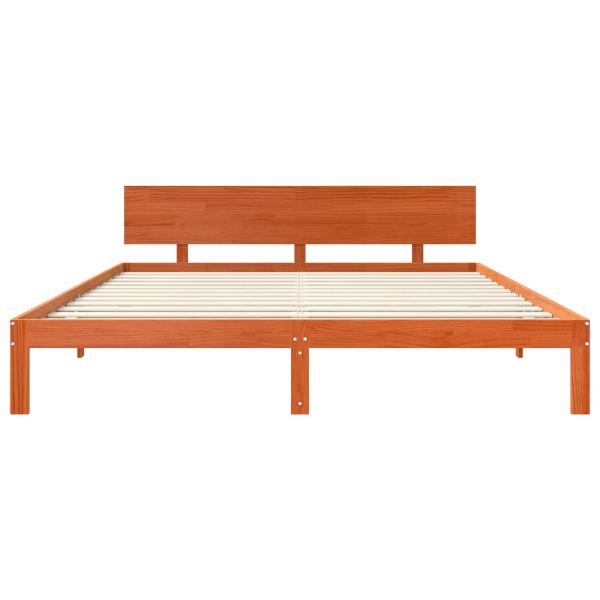 Bettrahmen Wachsbraun 180 x 200 cm Massives Kiefernholz