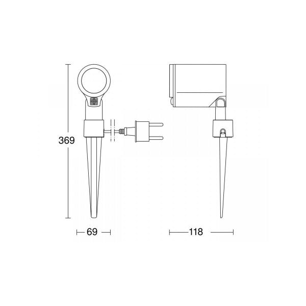 Steinel Spot Garden SC Sensor-LED-Strahler, Sensor Connect, mit Bewegungsmelder, Bluetooth, IP44, anthrazit (058685)