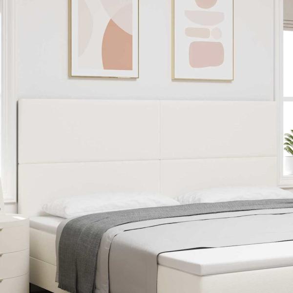 Kopfteil mit Kopfteil Creme 200 cm Kunstleder
