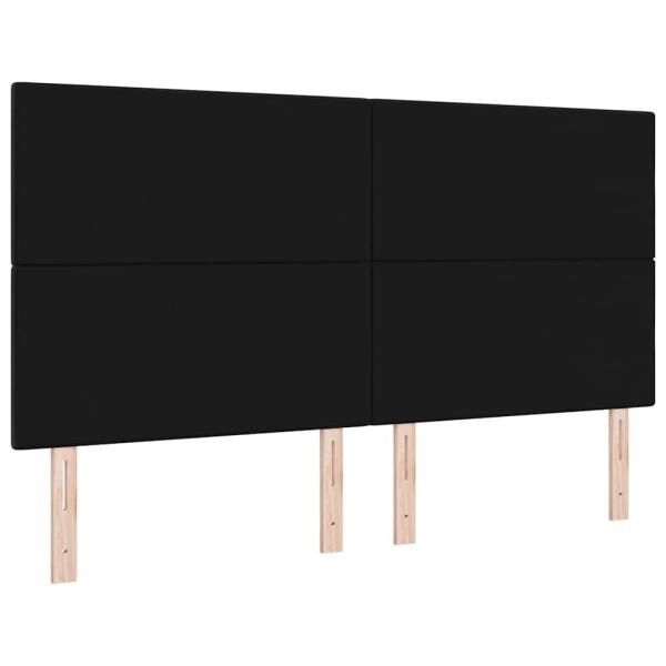 Kopfteil mit Kopfteil Schwarz 180 cm Kunstleder