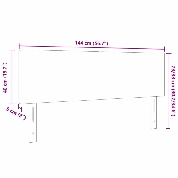 LED Kopfteil mit LED-Lichtleisten Creme 144 cm Polyester