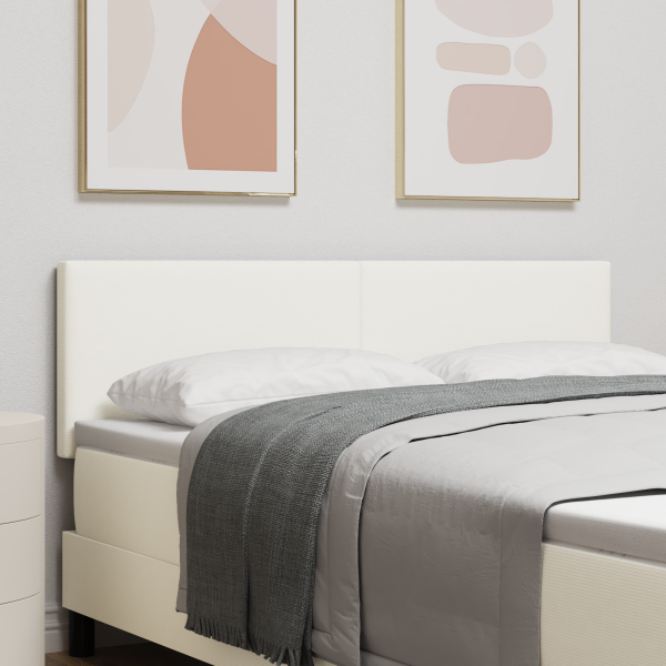 LED Kopfteil mit LED-Lichtleisten Creme 160 cm Polyester