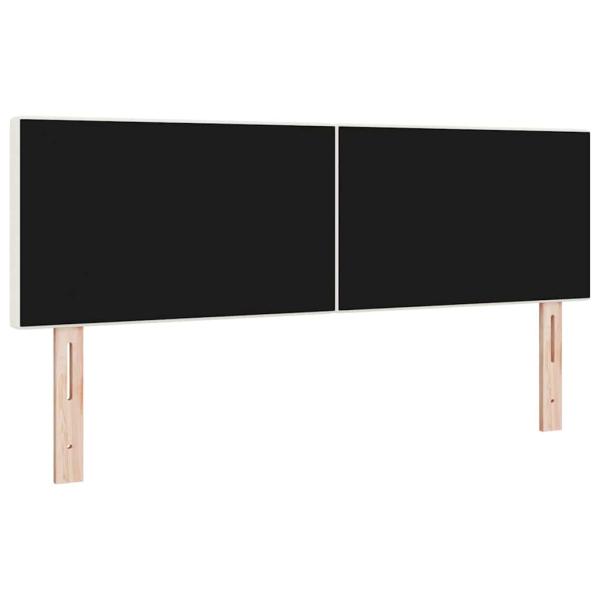 LED Kopfteil mit LED-Lichtleisten Creme 160 cm Polyester