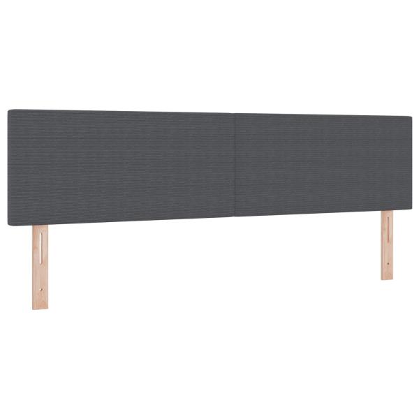 LED Kopfteil mit LED-Lichtleisten Dunkelgrau 180 cm Cordstoff