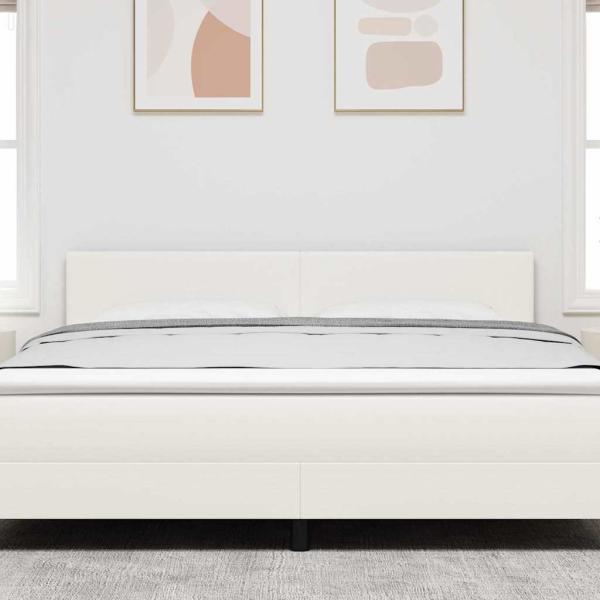 LED Kopfteil mit LED-Lichtleisten Creme 180 cm Polyester