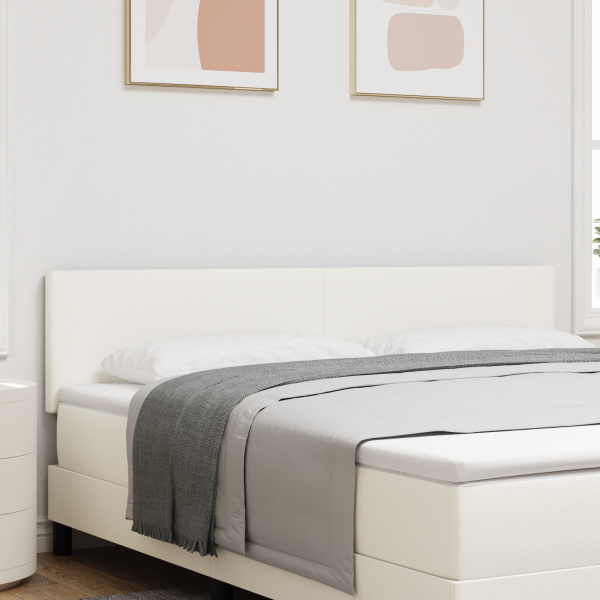 LED Kopfteil mit LED-Lichtleisten Creme 180 cm Polyester