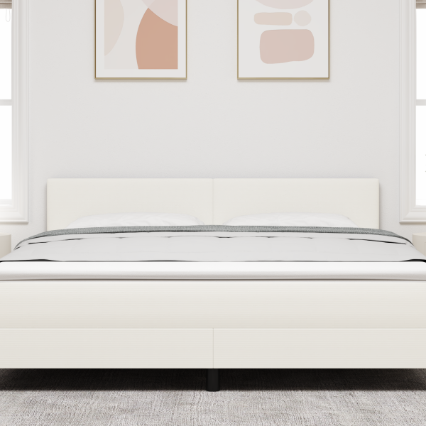LED Kopfteil mit LED-Lichtleisten Creme 180 cm Polyester