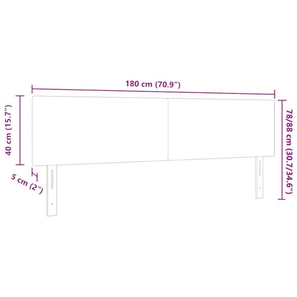 LED Kopfteil mit LED-Lichtleisten Grau-Grün 180 cm Polyester
