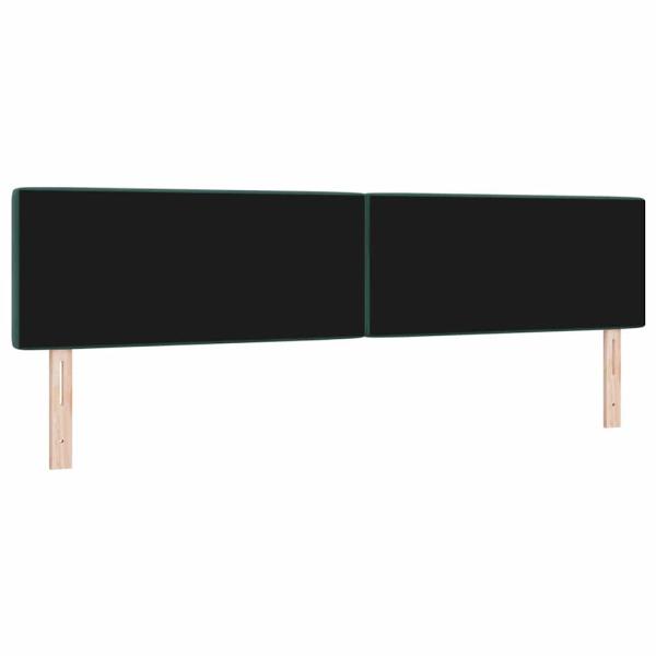 LED Kopfteil mit LED-Lichtleisten Dunkelgrün 200 cm Polyester