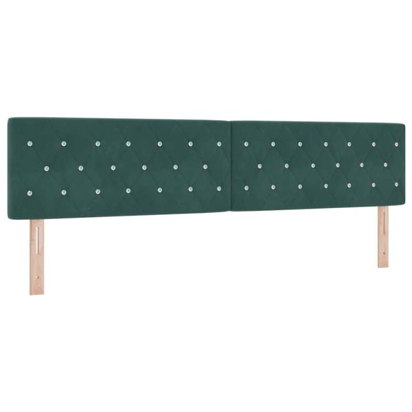LED Kopfteil mit LED-Lichtleisten Dunkelgrün 200 cm Polyester