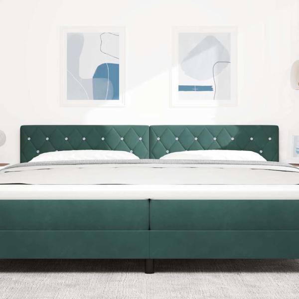 LED Kopfteil mit LED-Lichtleisten Dunkelgrün 200 cm Polyester