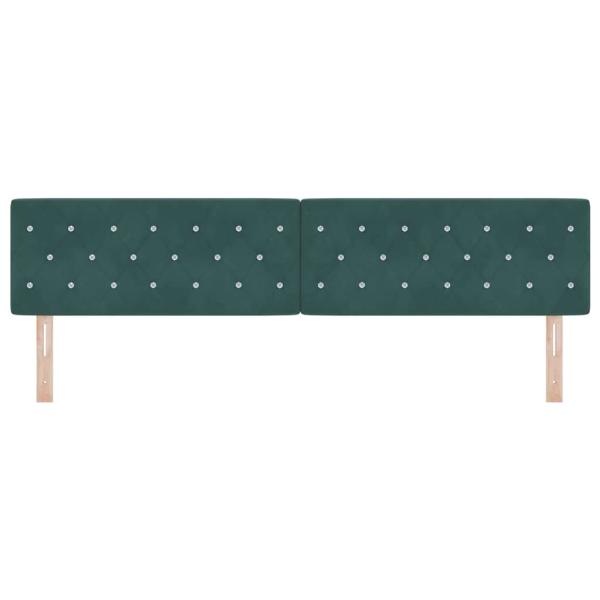 LED Kopfteil mit LED-Lichtleisten Dunkelgrün 200 cm Polyester