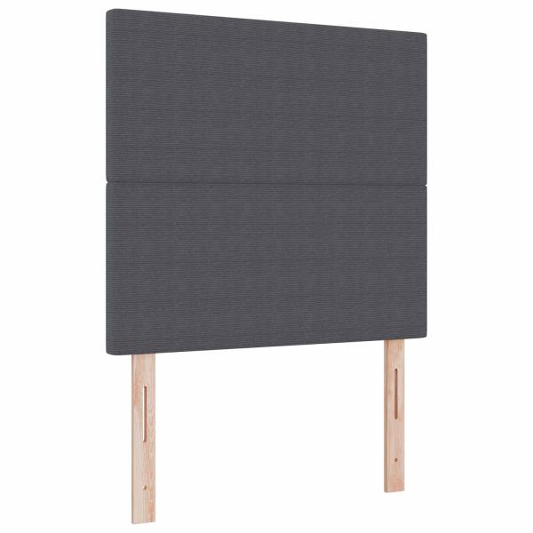 LED Kopfteil mit LED-Lichtleisten Dunkelgrau 90 cm Polyester