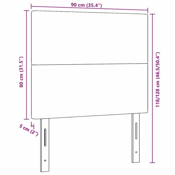 LED Kopfteil mit LED-Lichtleisten Dunkelgrau 90 cm Polyester