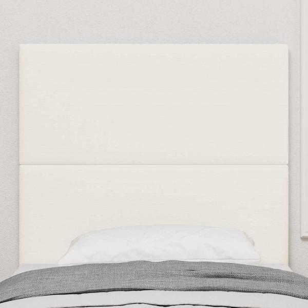 LED Kopfteil mit LED-Lichtleisten Creme 90 cm Polyester