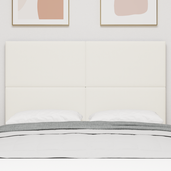 LED Kopfteil mit LED-Lichtleisten Creme 144 cm Polyester