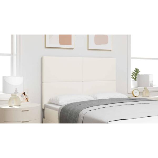LED Kopfteil mit LED-Lichtleisten Creme 144 cm Polyester