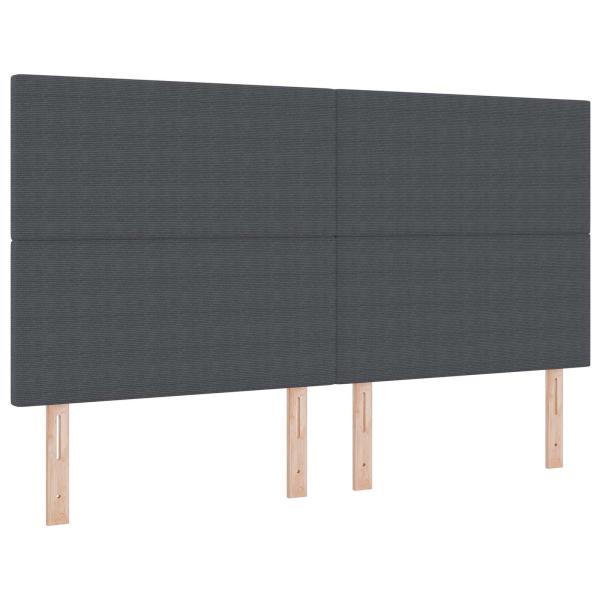LED Kopfteil mit LED-Lichtleisten Dunkelgrau 180 cm Cordstoff
