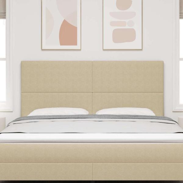 LED Kopfteil mit LED-Lichtleisten Grau-Grün 180 cm Polyester