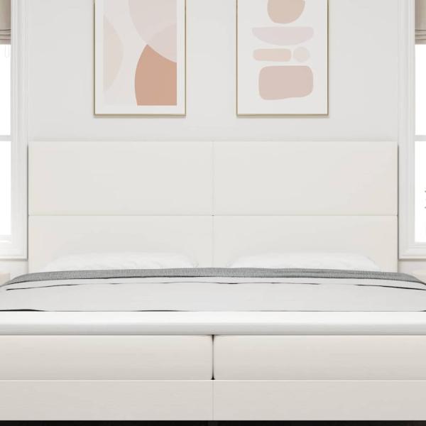LED Kopfteil mit LED-Lichtleisten Creme 200 cm Polyester