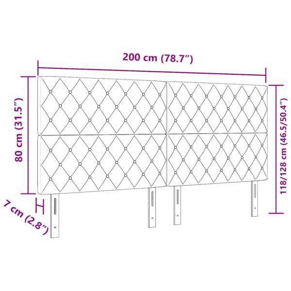 LED Kopfteil mit LED-Lichtleisten Dunkelgrün 200 cm Polyester